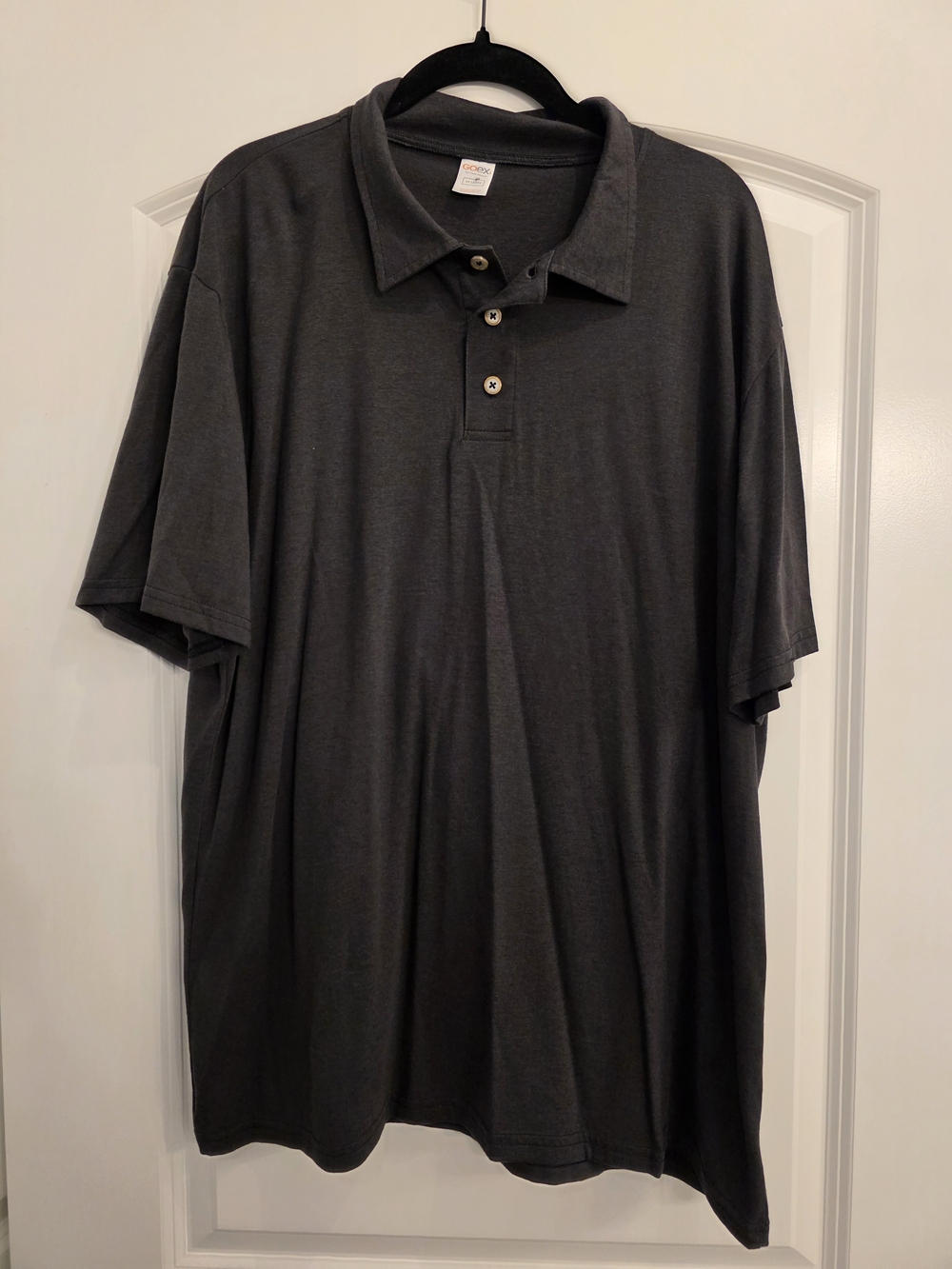 Classic Men's Charcoal Polo Shirt with Three-Button Placket